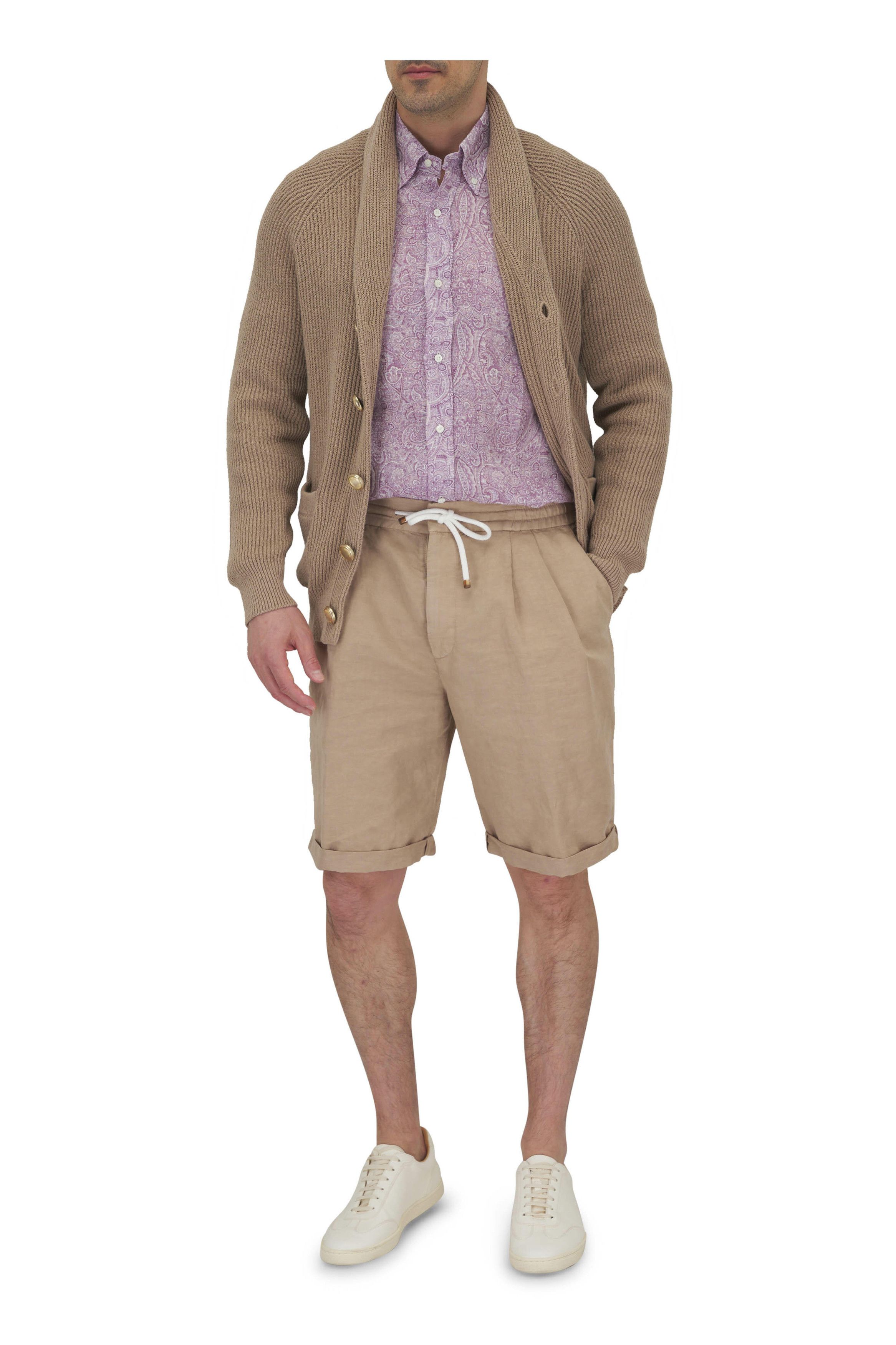 Brunello Cucinelli o1mtch0225 Cotton Shawl Cardigan in Tan Size US M / EU 48-50 / 2 - 3 Thumbnail