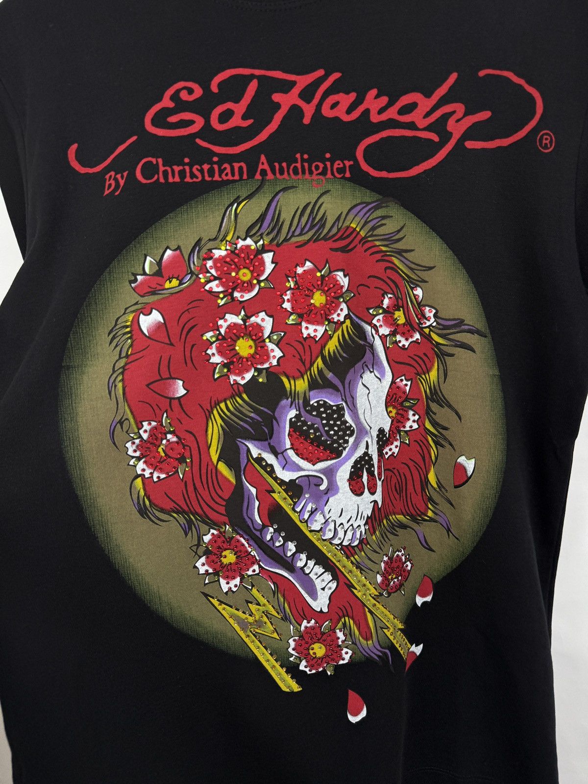 Ed Hardy 🇺🇸💀 Vintage Ed Hardy Flower Skull Christian Audigier T-Shirt Size US M / EU 48-50 / 2 - 5 Thumbnail