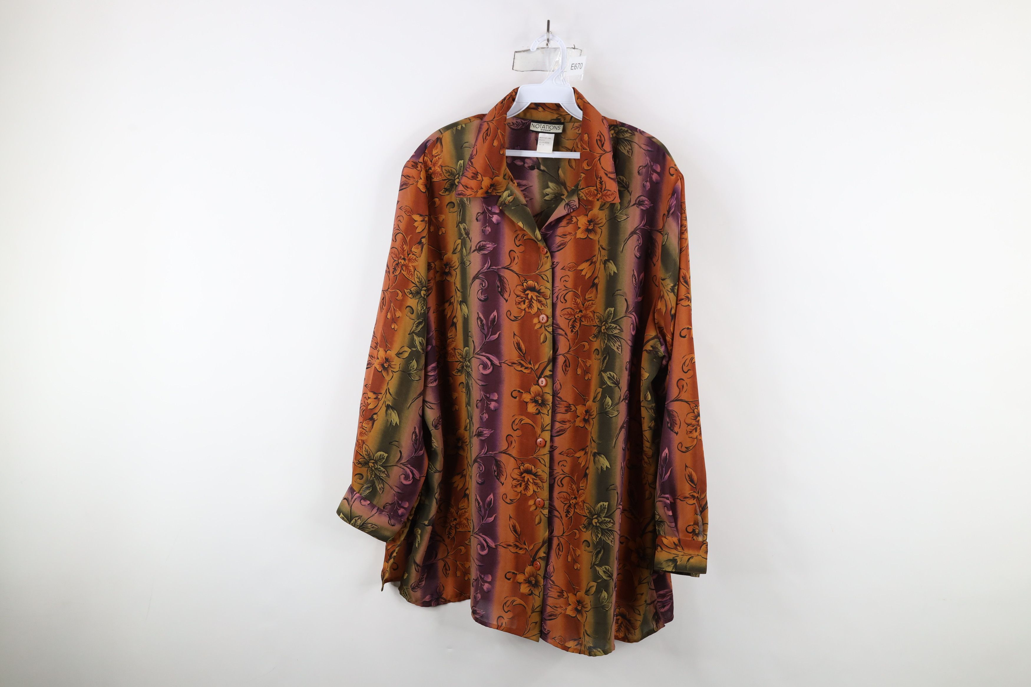 Vintage Vintage 90s Streetwear Flower Knit Button Shirt Polyester Size XL / US 12-14 / IT 48-50 - 1 Thumbnail