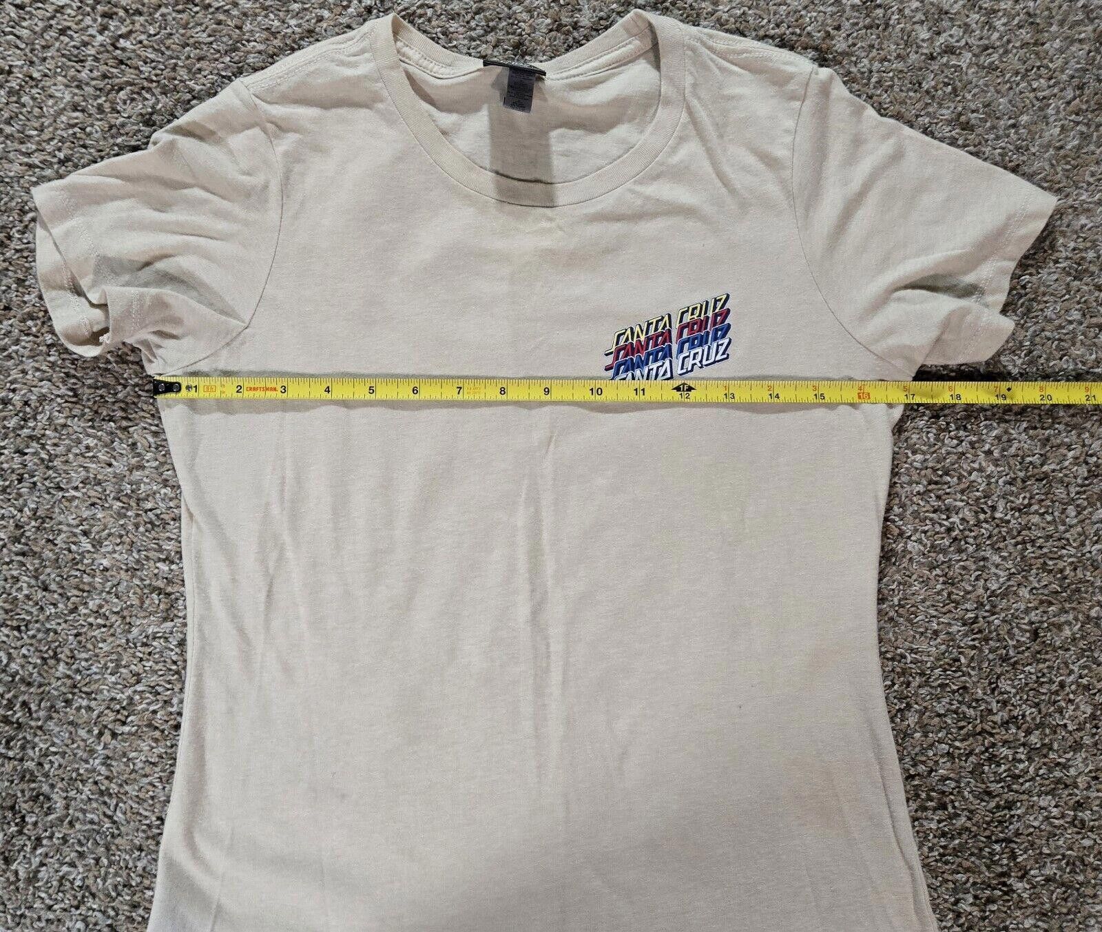 Designer Womens Tan Santa Cruz Skate T-shirt Size Medium Size M / US 6-8 / IT 42-44 - 2 Thumbnail