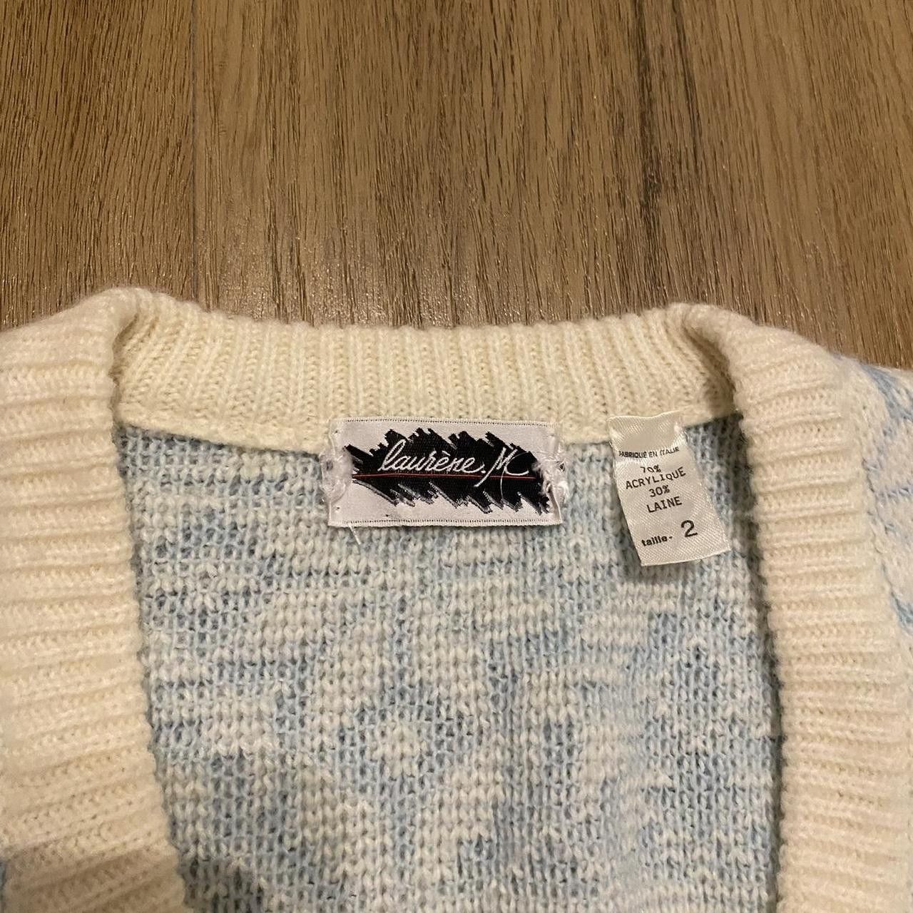 Other Wool Cute blue and white knitted sweater vest Size US M / EU 48-50 / 2 - 4 Thumbnail