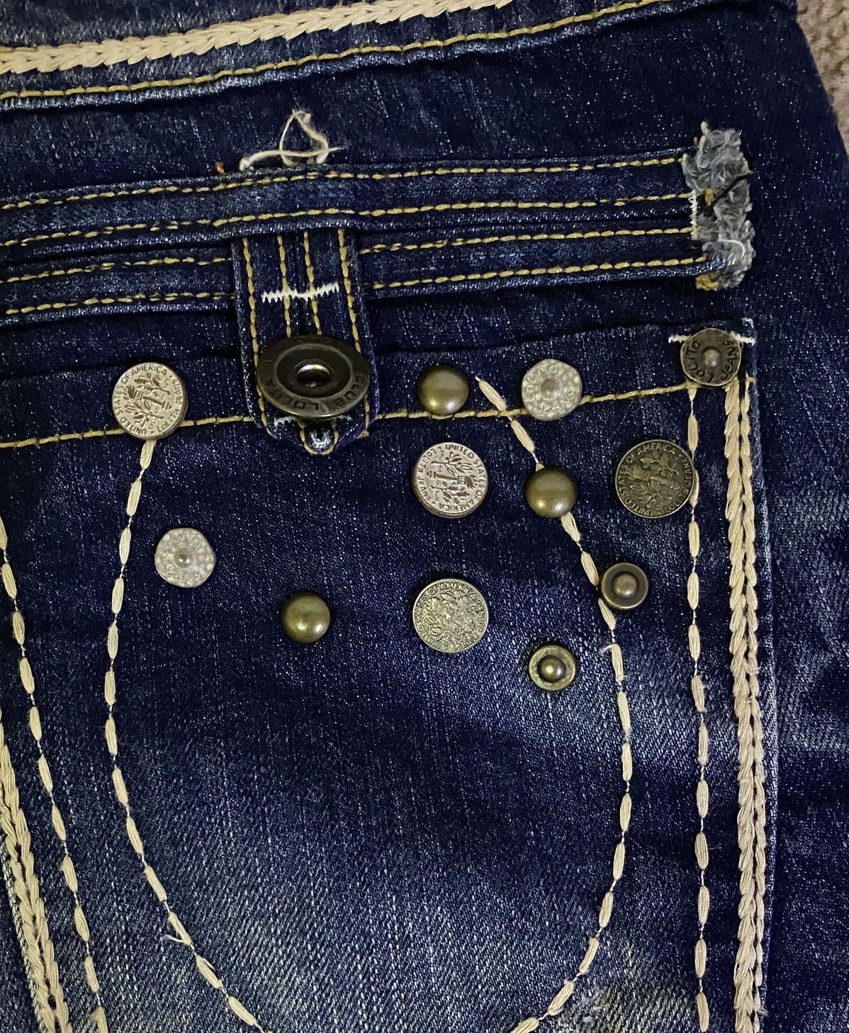 If Six Was Nine Vintage Yoshitomo Nara Lolita Distressed Denim Size US 32 / EU 48 - 5 Thumbnail