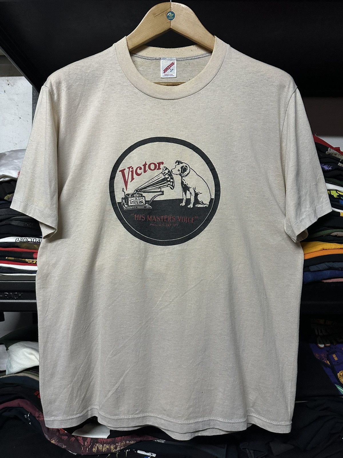 Band Tees × Vintage Vintage 90s Victor Record His Masters Voice Faded Tee Size US L / EU 52-54 / 3 - 2 Thumbnail