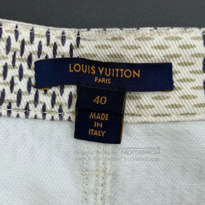 Louis Vuitton Louis Vuitton Beige Checkerboard Leather Skirt Size 39" - 5 Thumbnail