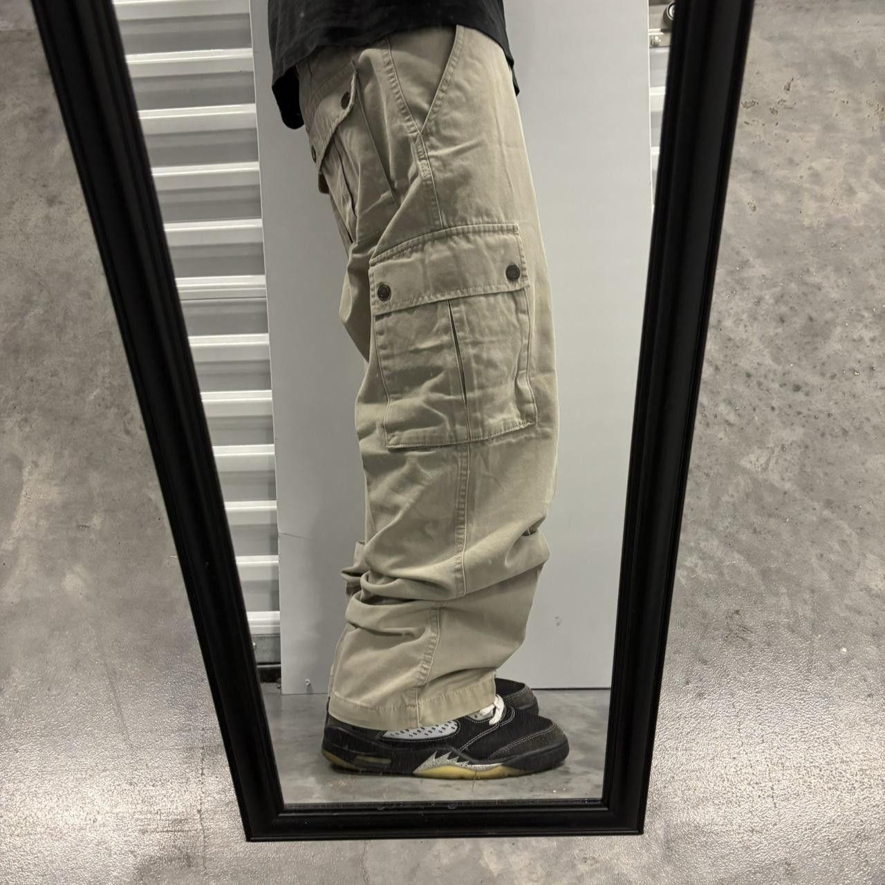 Japanese Brand × Vintage Crazy Vintage Y2K/2000s Baggy Cream Skater Style Cargo Pants! Size US 34 / EU 50 - 2 Thumbnail