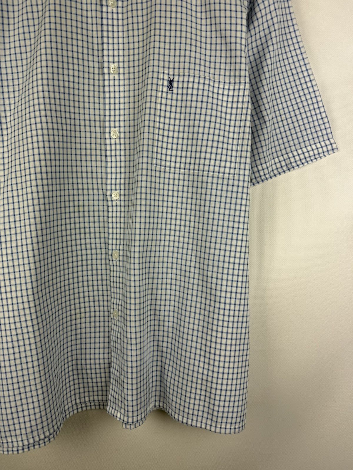 Yves Saint Laurent Vintage YSL Yves Saint Laurent S/S Plaid Button Up Shirt Size US XL / EU 56 / 4 - 4 Thumbnail