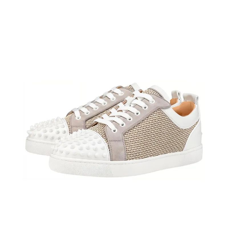 Christian Louboutin o1s1wg110924-louis-junior-spikes-sneaker-in-Grey/white Size US 11 / EU 44 - 1 Thumbnail