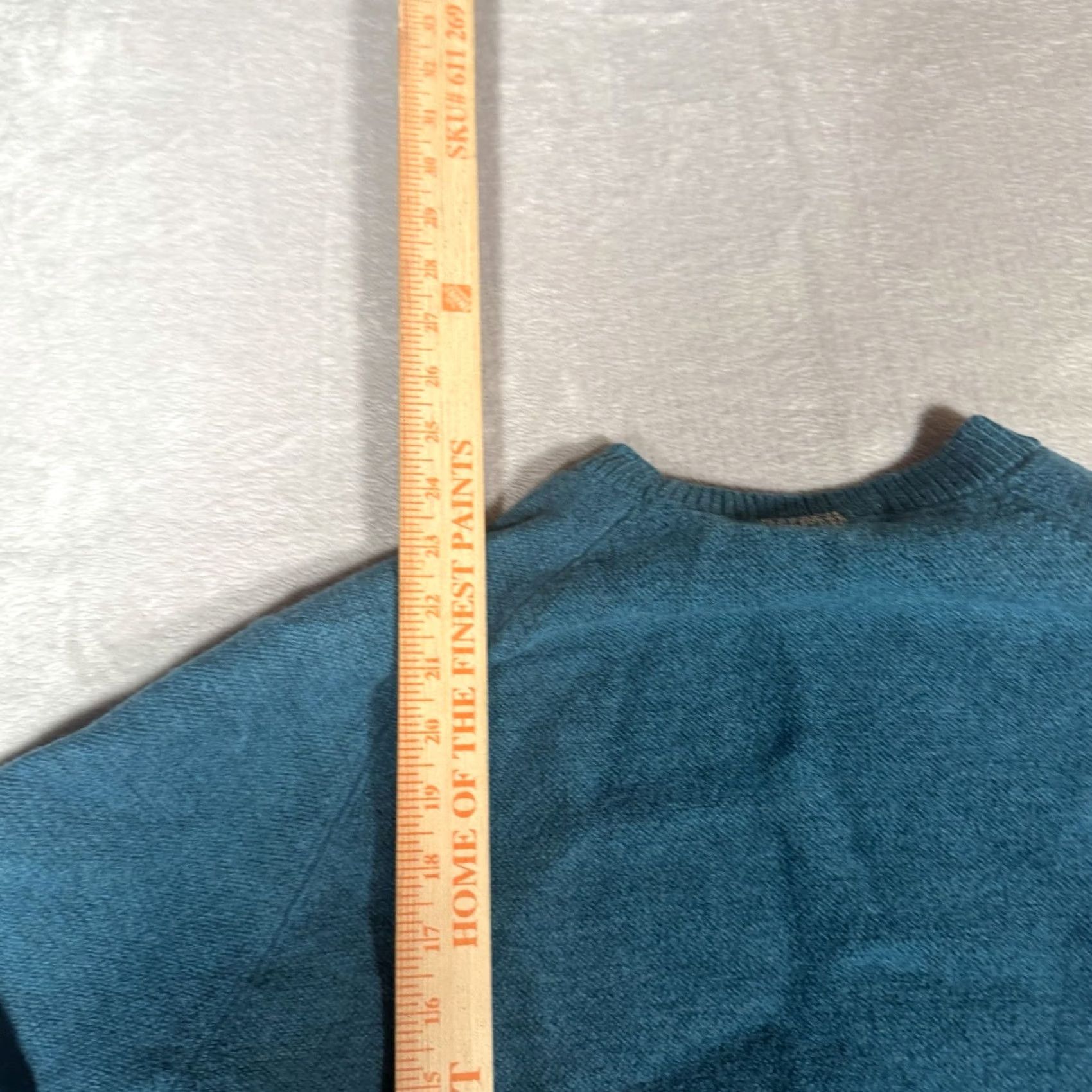 Vintage Sheep INC Sweater Mens Pullover Crew Neck Blue 100% Merino Wool Classic Knit Tight-Knit Hand Wash Only Yellow Circle Logo (3) Size US S / EU 44-46 / 1 - 8 Thumbnail