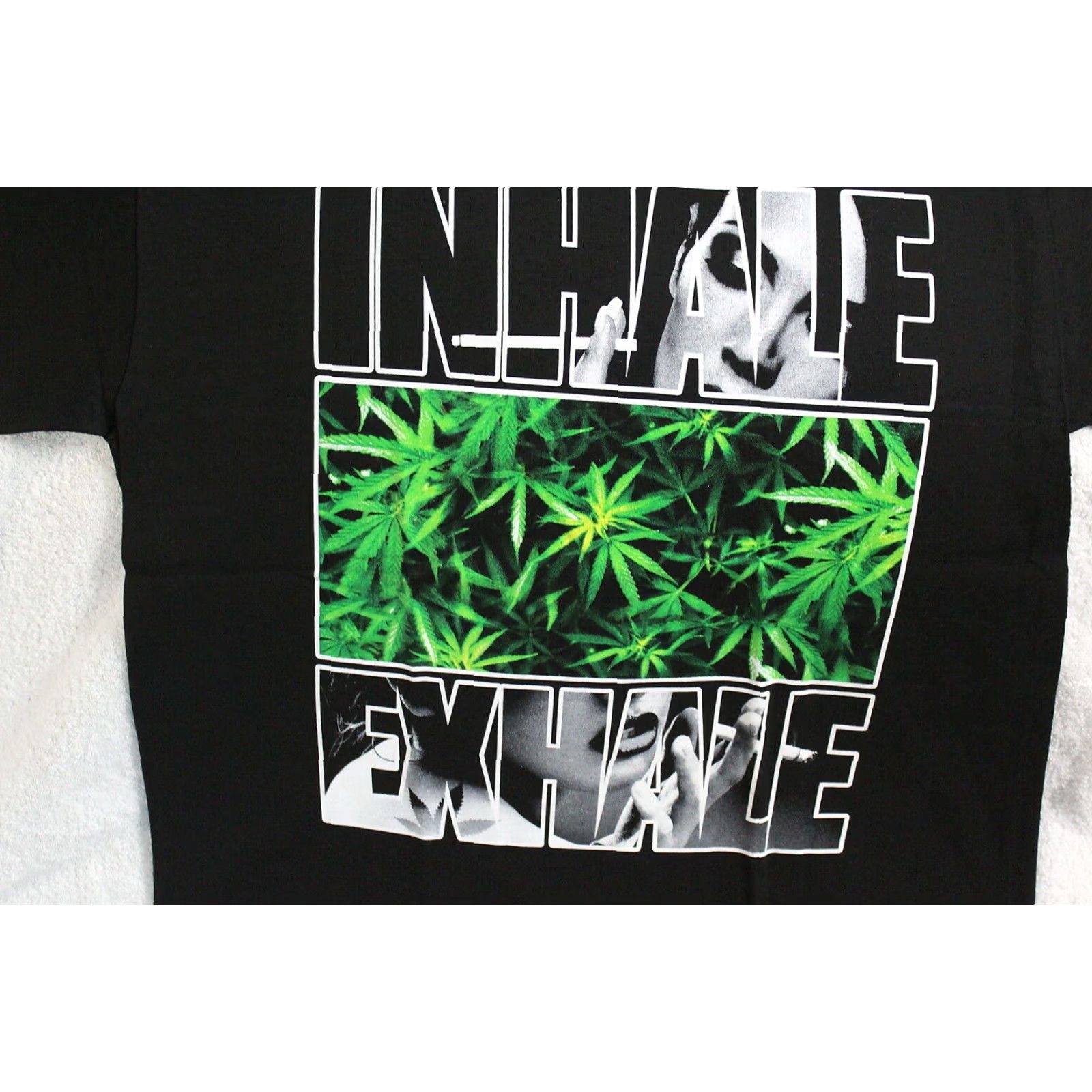 Vintage VINTAGE Marijuana Inhale Exhale Cannabis Pot Blunt Graphic T-Shirt Men XL Black Size US XL / EU 56 / 4 - 2 Thumbnail