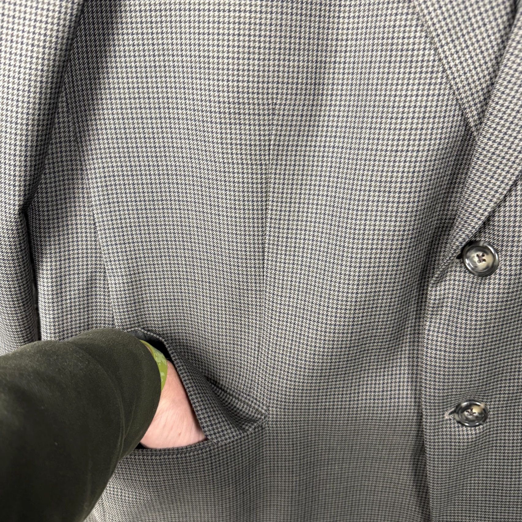 Stafford Stafford Sport Coat Mens 44R Gray Check Wool Blazer Two-Button Business Classic Jacket Coat Mens Size 44R - 5 Thumbnail