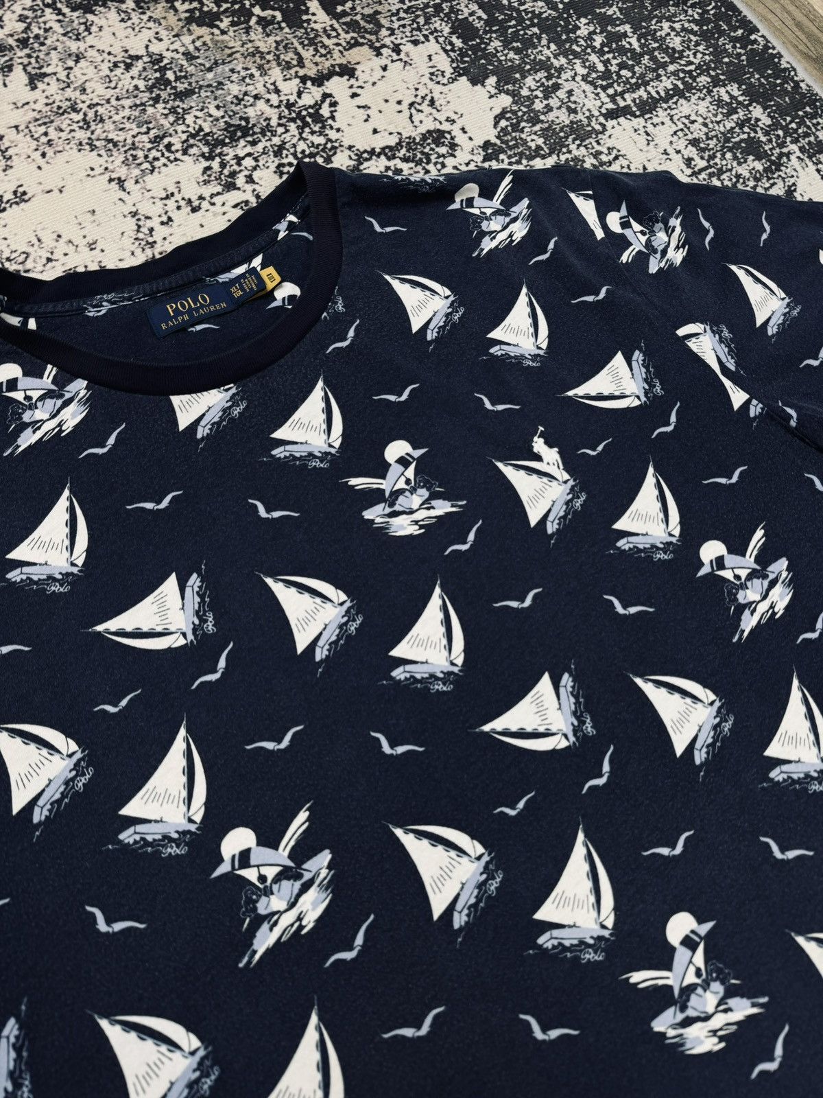 Polo Ralph Lauren Polo Ralph Lauren Tshirt Navy White Yacht Bear XL Size US XL / EU 56 / 4 - 3 Thumbnail