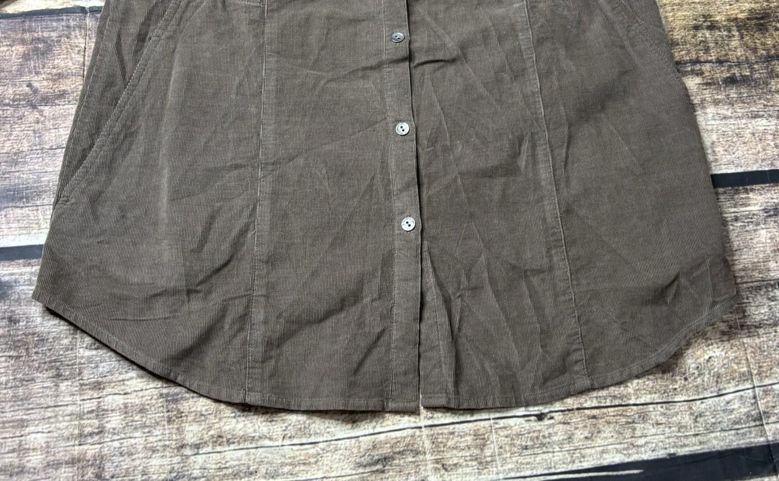 J. Jill J Jill Corduroy Shirt Women's Small Brown Tunic Top Cotton Size S / US 4 / IT 40 - 5 Thumbnail