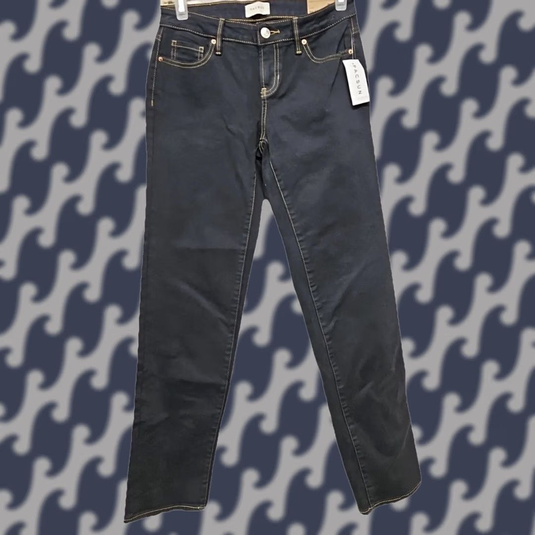 Pacsun PacSun Jeans Size 25 Low Rise Straight Leg Dark Wash Y2K Stretch Denim NWT Mens Men Regular 29in Inseam Blue Cotton Size US 26 / EU 42 - 1 Thumbnail