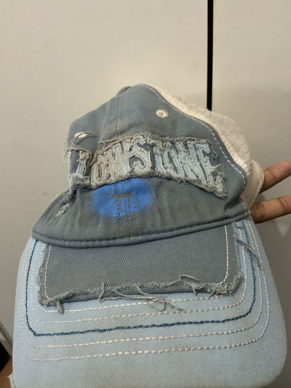 Japanese Brand Yellowstone Distressed Archive Fade Trucker Hat Size ONE SIZE - 12 Thumbnail