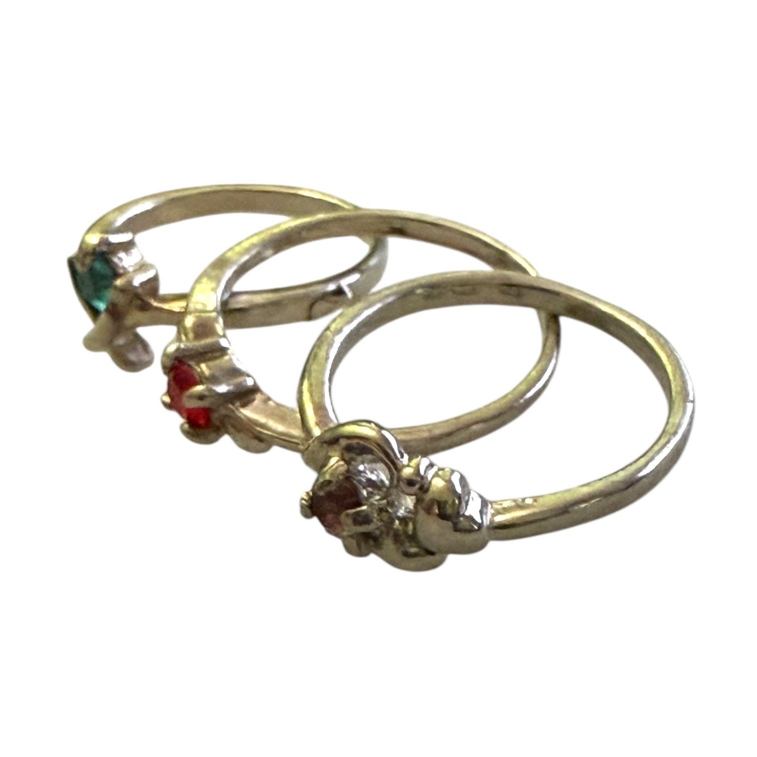 Other Silver 3 Stackable Ring Lot With Gemstones Size 5-7 Size ONE SIZE - 3 Thumbnail