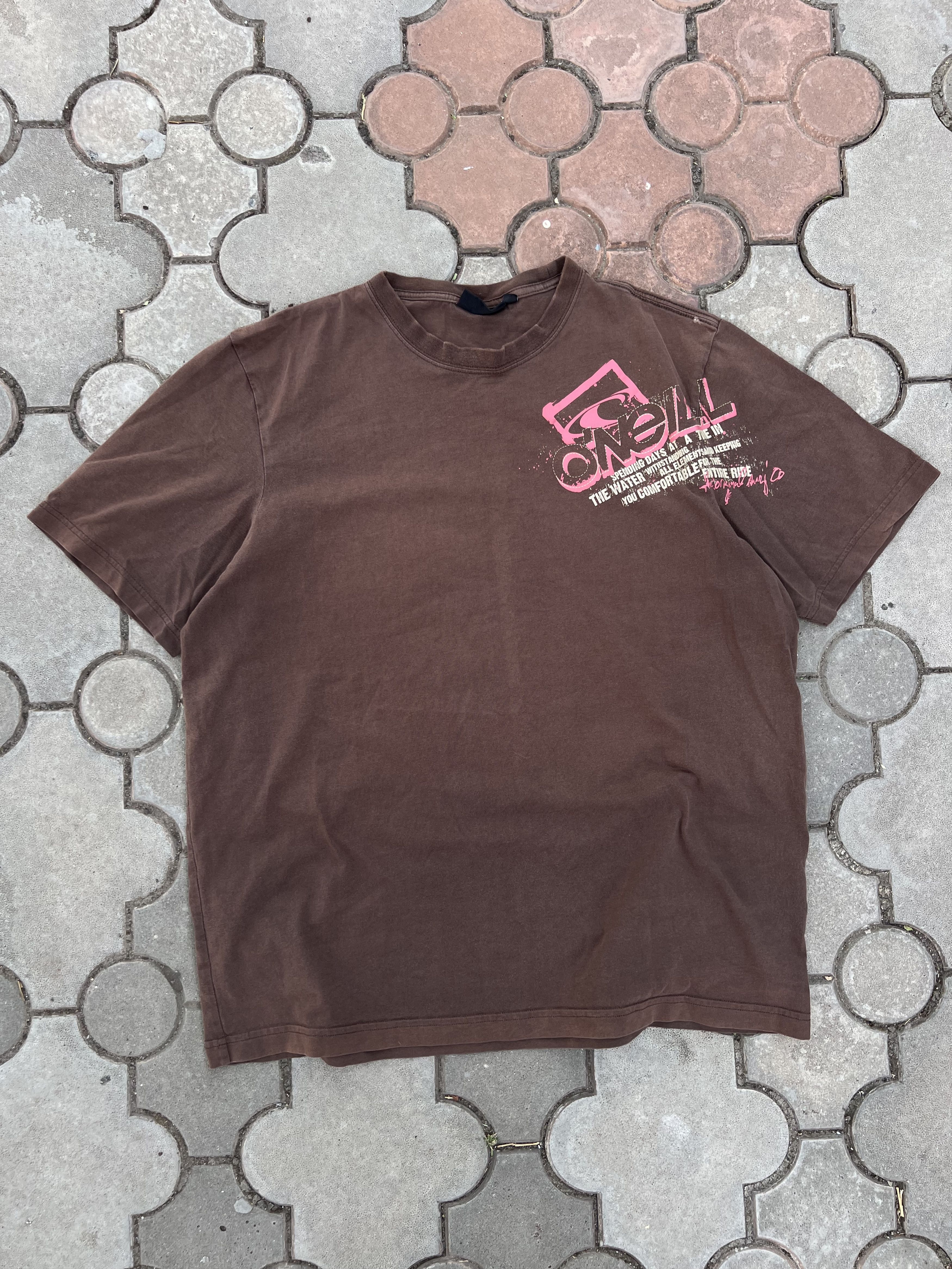 O'Neill × Vintage Vintage Oneill Big Logo Brown Tee Surf Y2K USA Size US L / EU 52-54 / 3 - 1 Thumbnail