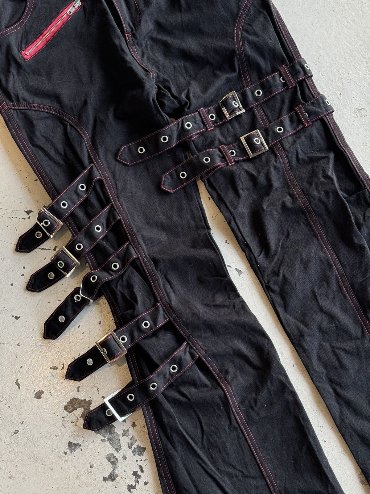 Japanese Brand Vintage Deorat Tactical Bondage Belt Riot Punk Flared Pants Size US 30 / EU 46 - 6 Thumbnail