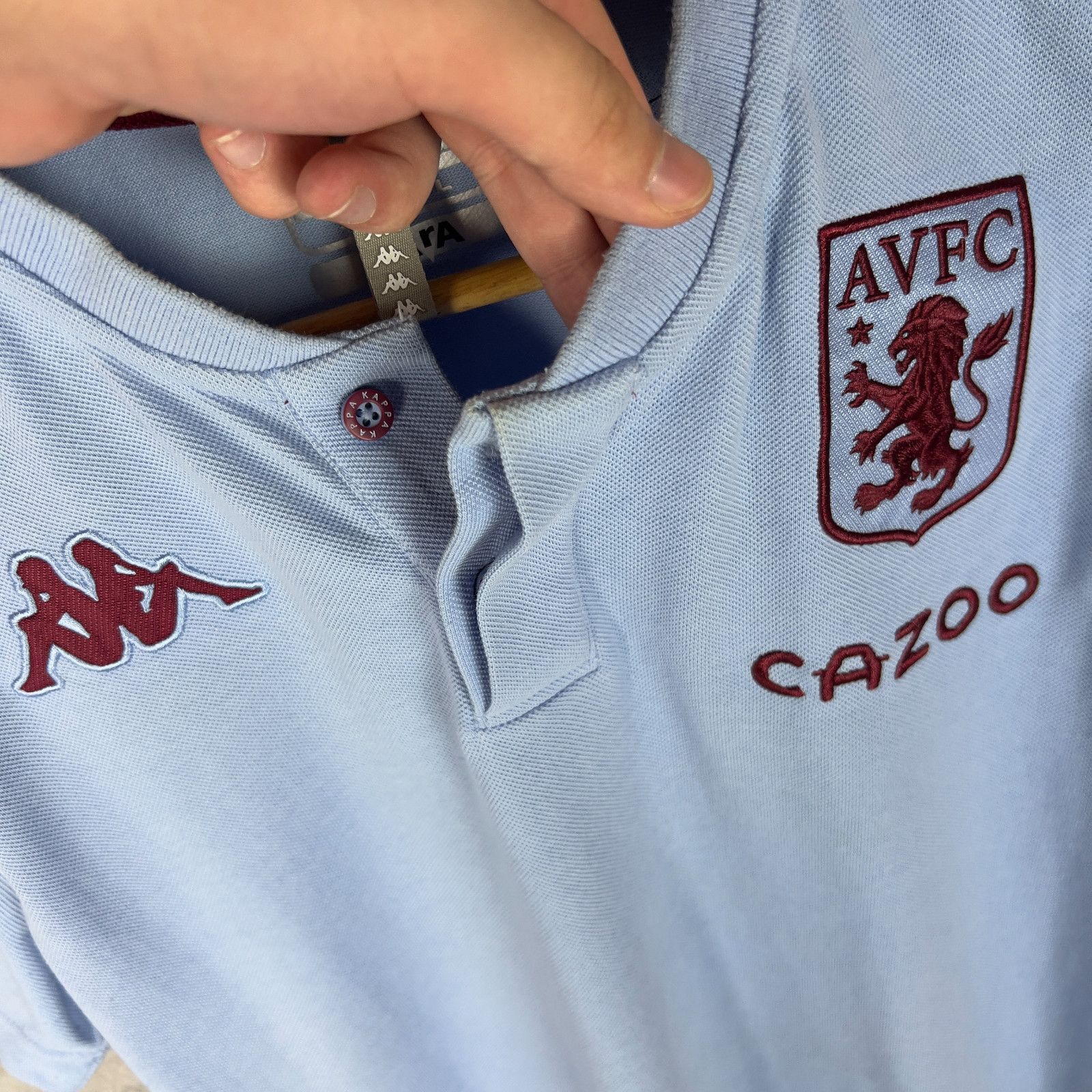 Kappa Kappa Aston Villa Polo Jersey Men's Size S Blue Cotton ` Size US S / EU 44-46 / 1 - 6 Thumbnail