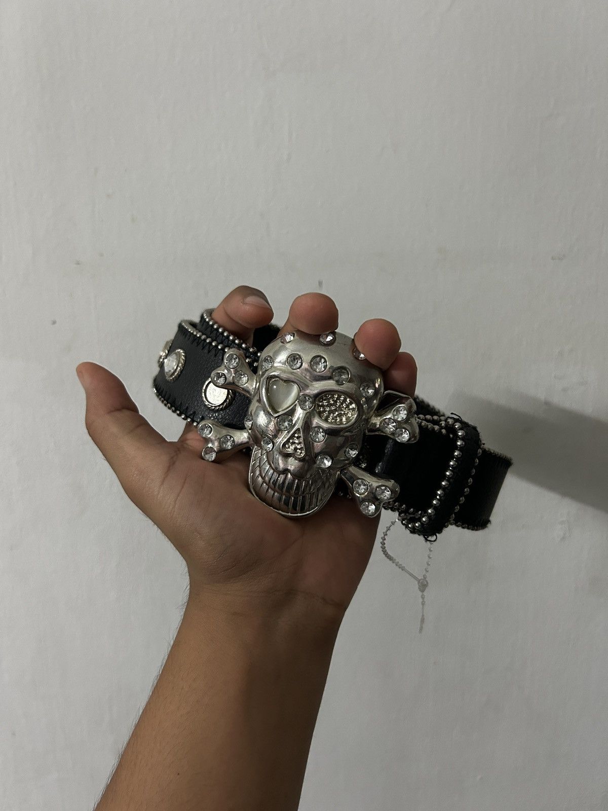 If Six Was Nine Studded belt skull buckel punk style Size ONE SIZE - 1 Thumbnail