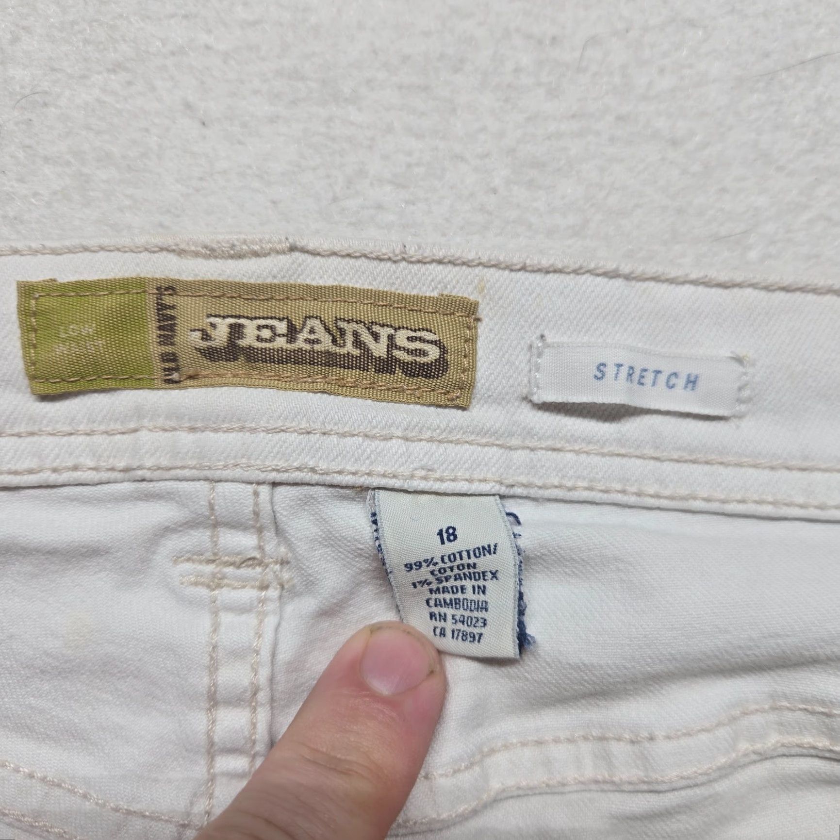 Old Navy Old Navy Women's Plus Size Crop Straight Leg Jeans 18 White Stretch Denim Summer casual Size 40" / US 18 - 2 Thumbnail