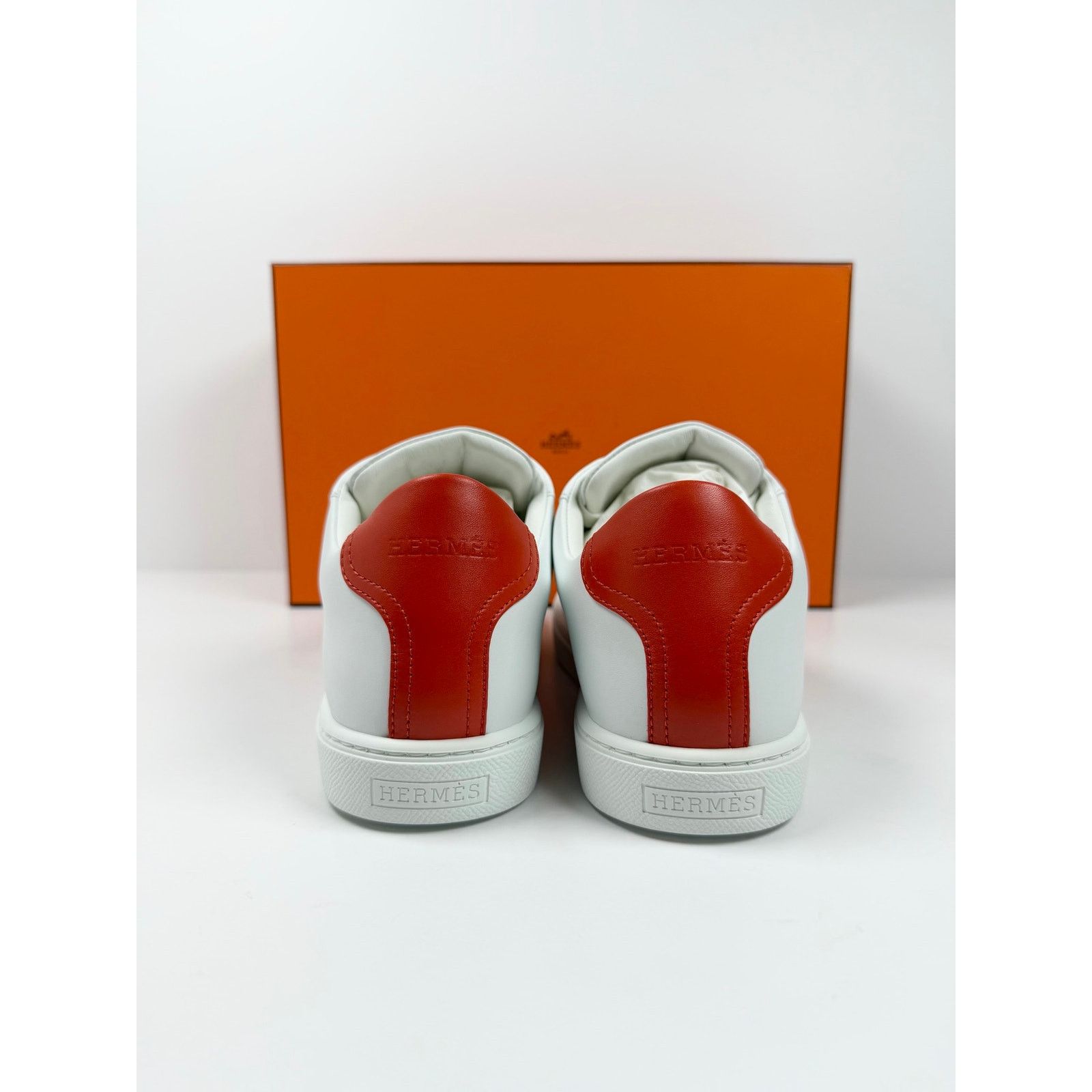 Hermes Size 8.5 - Hermes Advantage White Orange Sneakers NEW Size US 8.5 / EU 41-42 - 4 Thumbnail