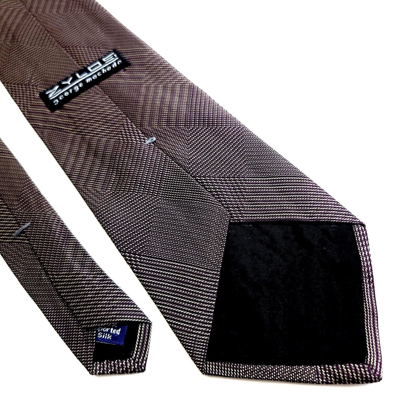 Zylos George Machado Zylos George Machado Plaid Red Tan Woven Short Wide Silk Tie Size ONE SIZE - 5 Thumbnail