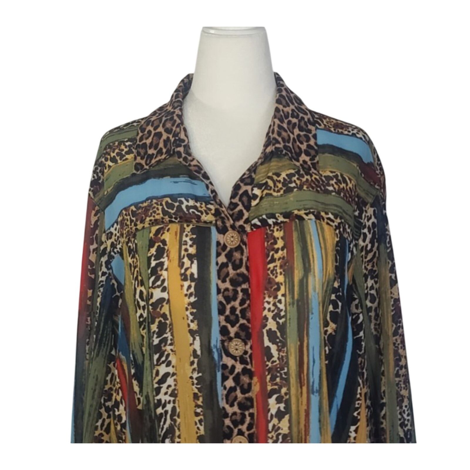 Other John Mark Women's Collared Multicolor Tunic Top XL Size XL / US 12-14 / IT 48-50 - 2 Thumbnail