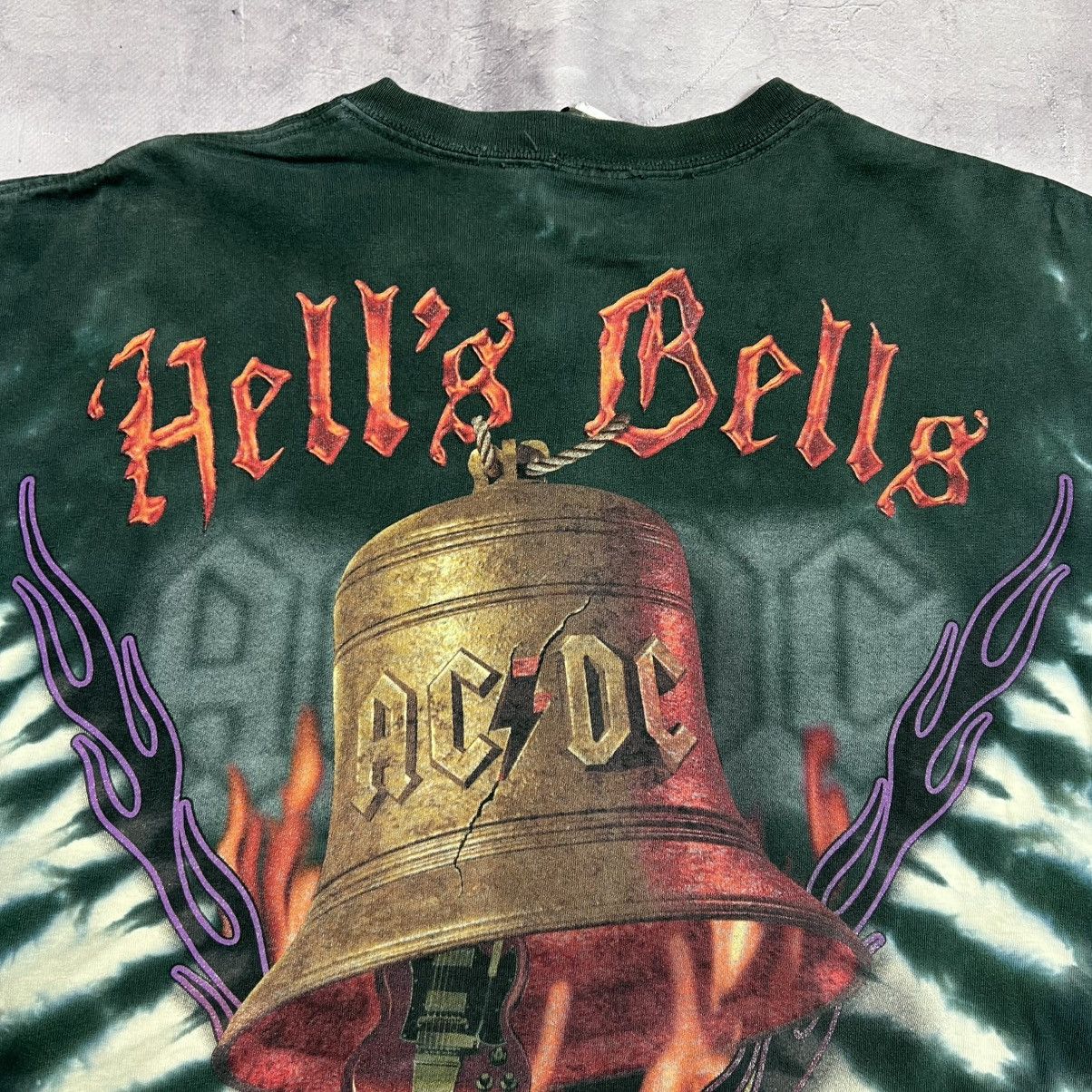 AC/DC Rare! Ac/Dc Liquid Blue Hells Bells Overprint Tee 00s Vtg Size US L / EU 52-54 / 3 - 12 Thumbnail