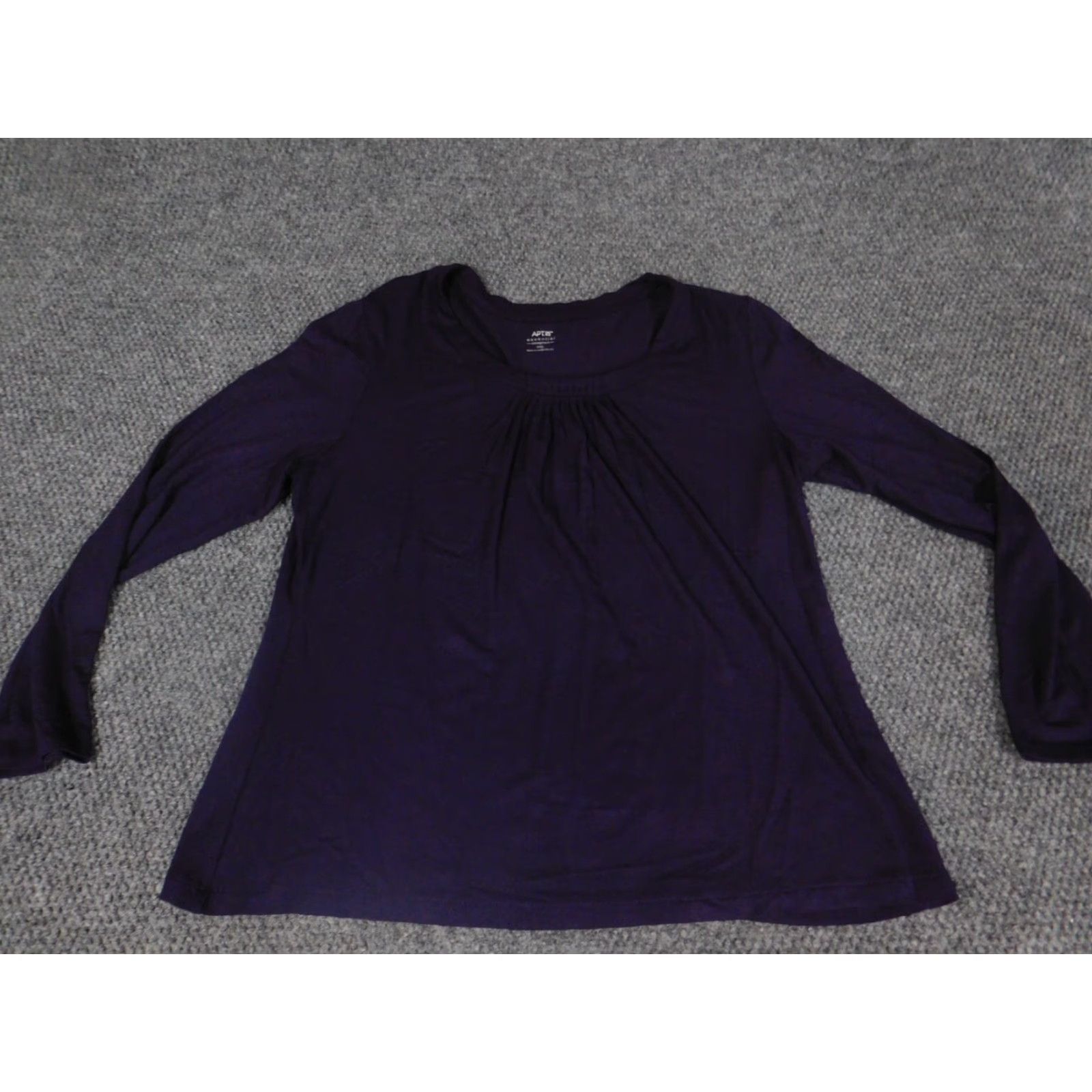 Apt. 9 Apt. 9 Blouse Women PXL Petites Purple Stretch Modal Rayon Cap Sleeve Crew Neck Button Pullover Casual Regular Vintage No Size XL / US 12-14 / IT 48-50 - 2 Thumbnail