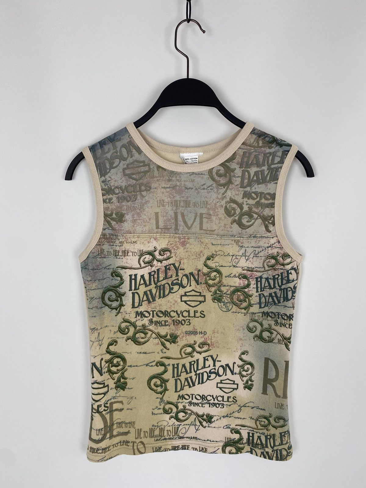 Harley Davidson Y2K Vintage Harley Davidson 1/4 Mesh Graphic Tank Top Size M / US 6-8 / IT 42-44 - 3 Thumbnail