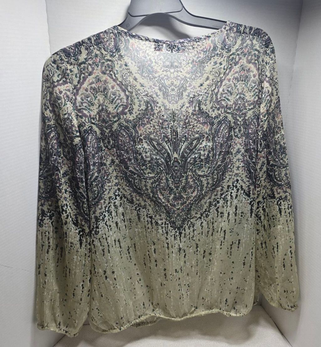 The Unbranded Brand Women's A.N.A. 1X Beige & Purple Paisley Blouse Size XL / US 12-14 / IT 48-50 - 5 Thumbnail
