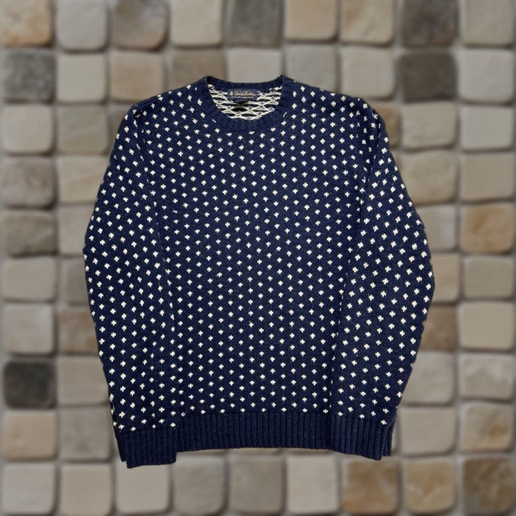 Brooks Brothers Brooks Brothers Sweater Womens Small Blue White Wool Knit Pullover Size S / US 4 / IT 40 - 1 Thumbnail