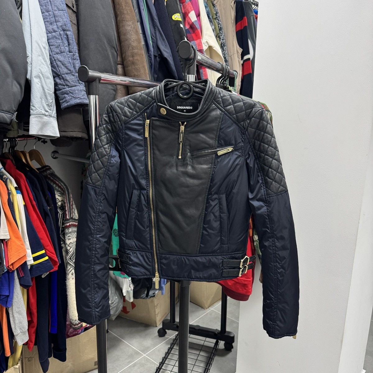 Dsquared2 Dsquared2 Nylon Leather Down Biker Jacket Women Size 42 Size S / US 4 / IT 40 - 2 Thumbnail
