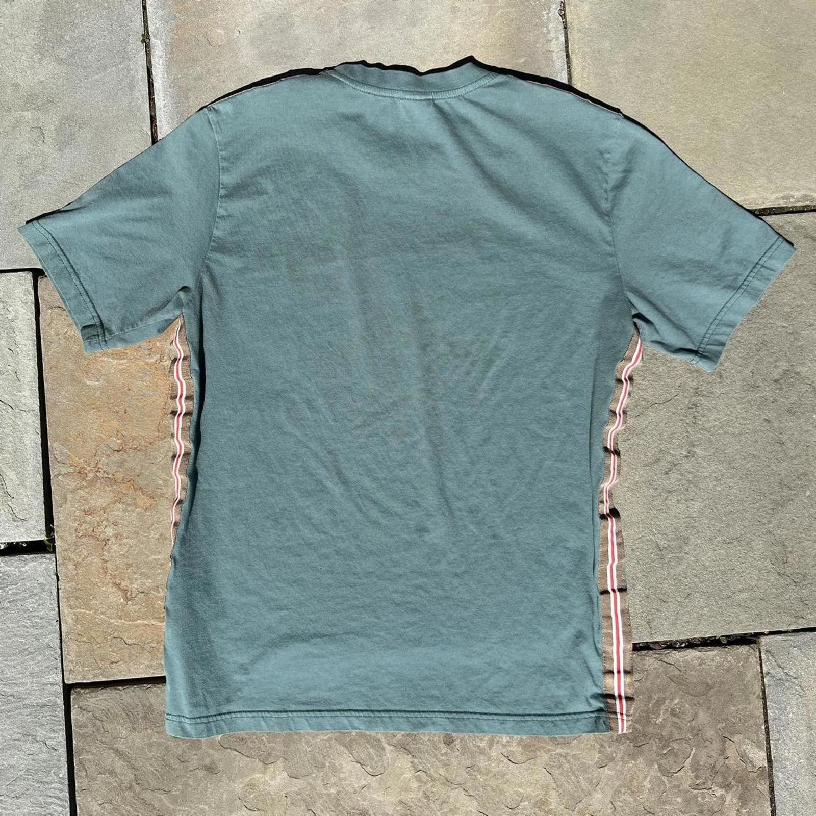 Urban Outfitters Pale Teal Stripe Taping T-shirt Size US M / EU 48-50 / 2 - 5 Thumbnail
