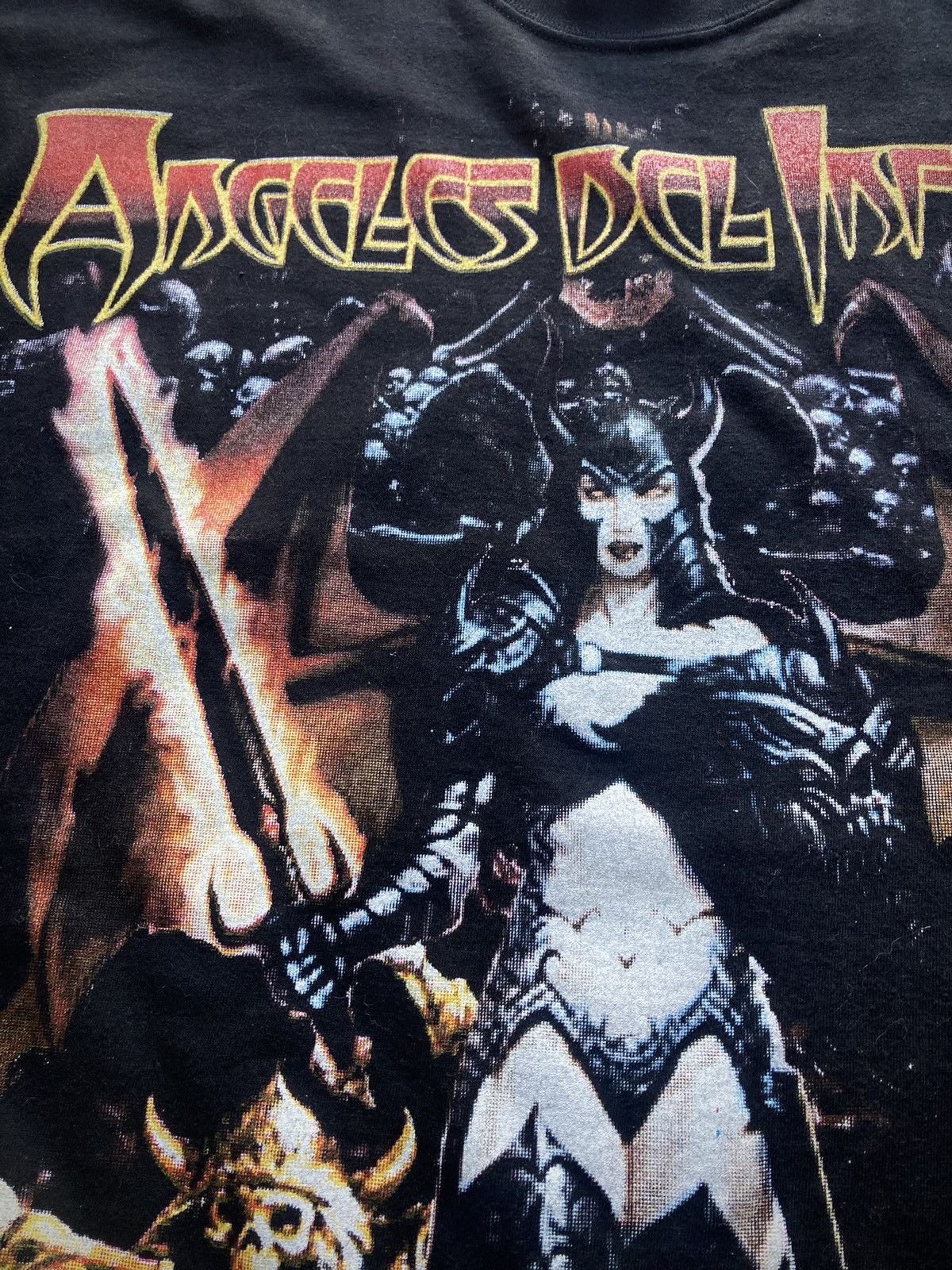 Band Tees × Vintage Vintage 90s Ángeles Del Infierno Mexican Bootleg Band Tee Size US XL / EU 56 / 4 - 3 Thumbnail