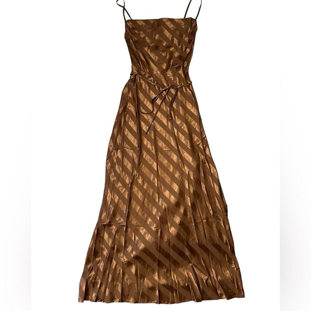 Lulus Lulus l NWT Sophisticate Bronze Satin Maxi Dress Small Size S / US 4 / IT 40 - 2 Thumbnail