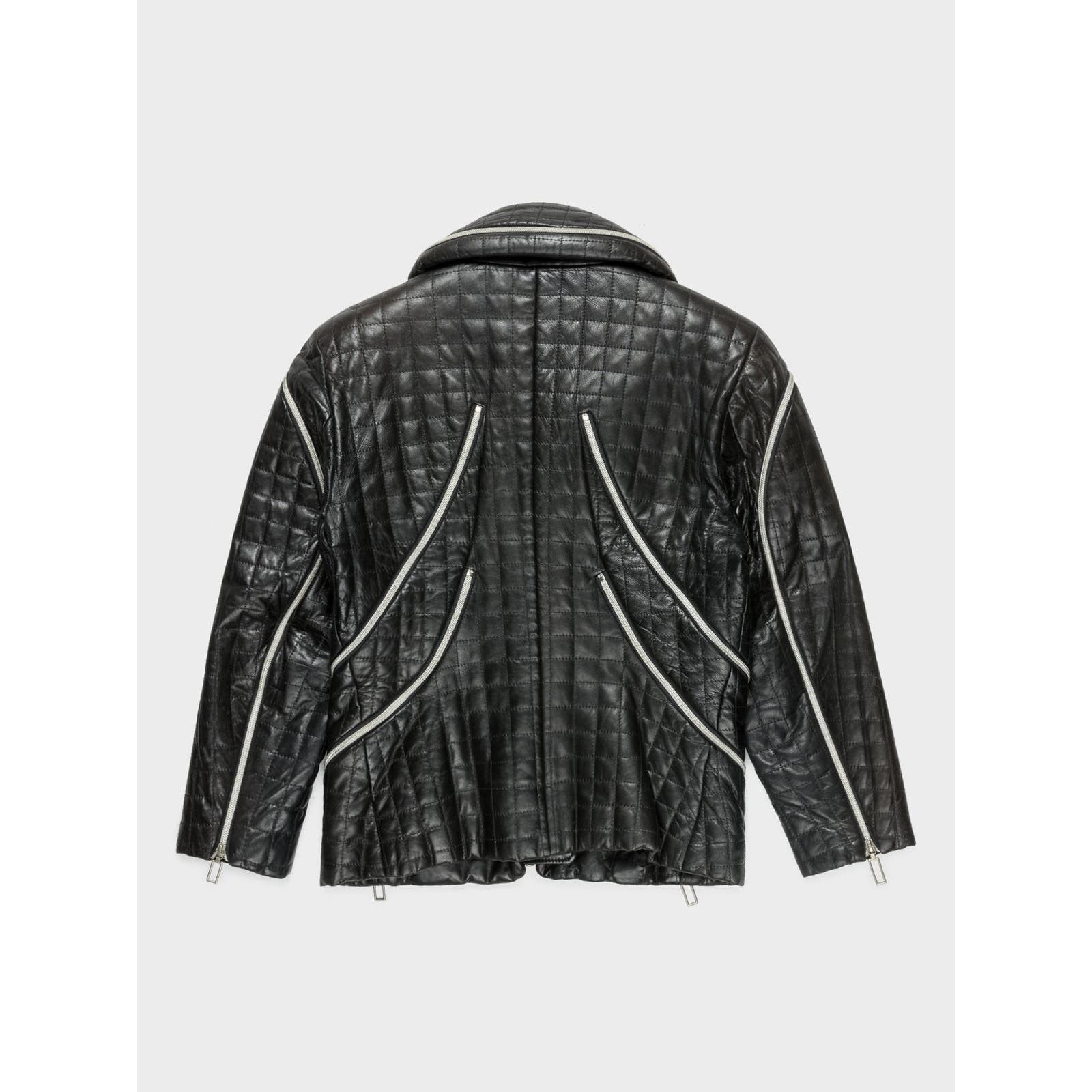 Issey Miyake 1991 Quilted Leather Zip Jacket Size US S / EU 44-46 / 1 - 3 Thumbnail