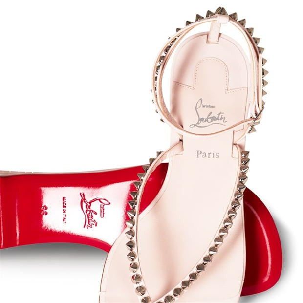 Christian Louboutin So Me Tonguetta Spiked Leather Sandals Size US 7 / IT 37 - 6 Thumbnail