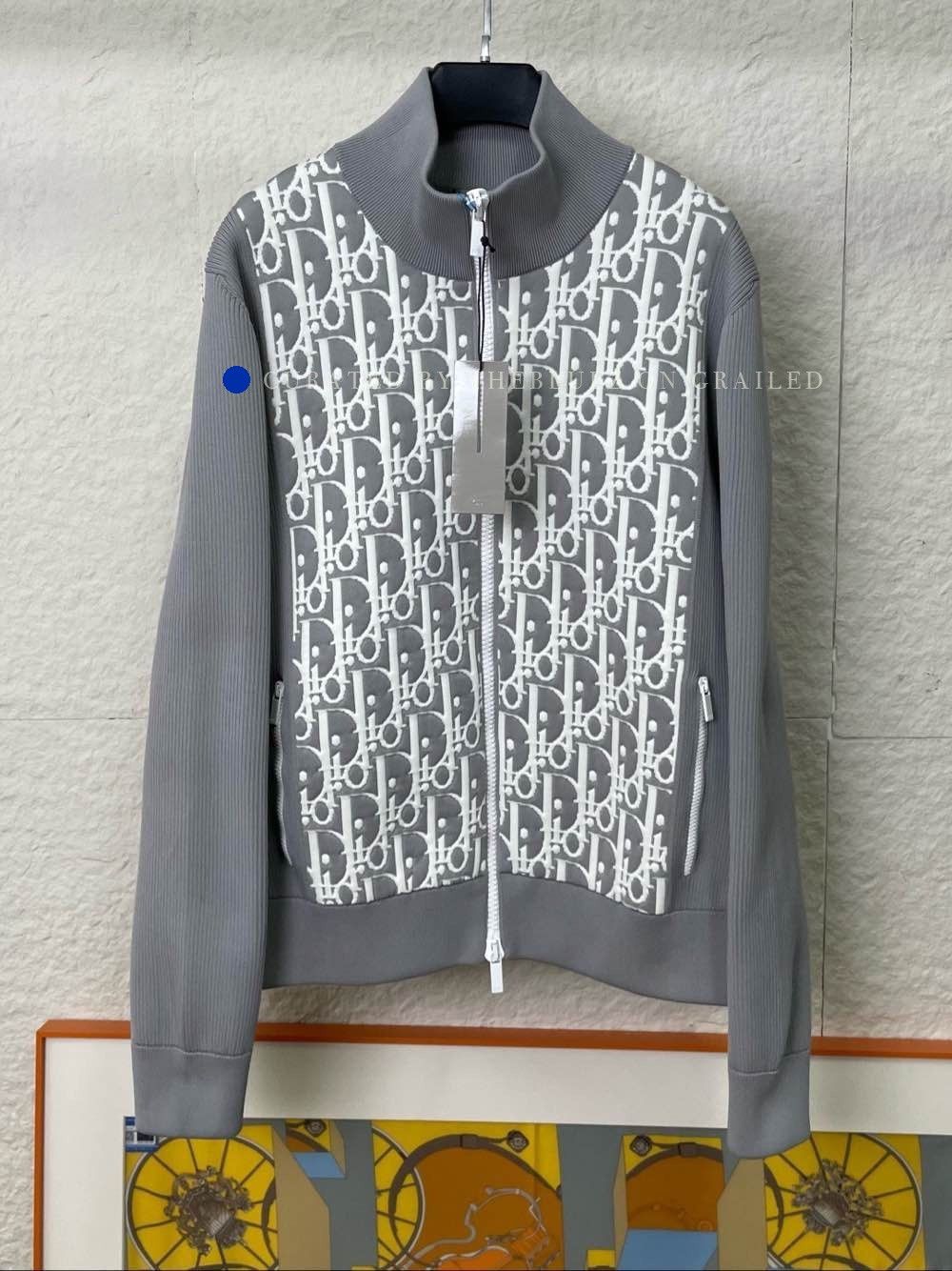 Dior Gray Zip-Up Jacket in Size XL Size US XL / EU 56 / 4 - 1 Thumbnail