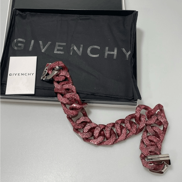image of Givenchy Pink Medium Shading G Chain Necklace, Men's