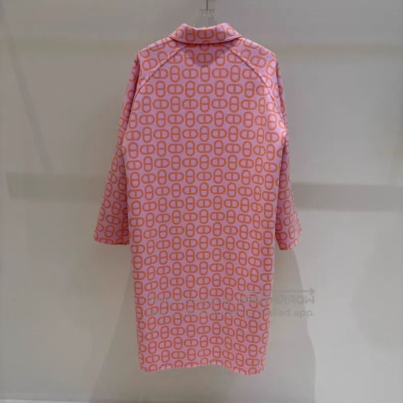 Hermes Hermes Zip-up Double-breasted Long Sleeve Coat - Pink Size XS / US 0-2 / IT 36-38 - 2 Thumbnail