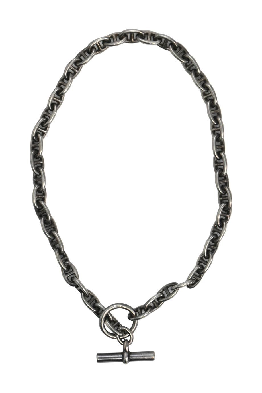 image of Hermes Sterling Silver Chaine D'ancre T-Bar Necklace, Women's