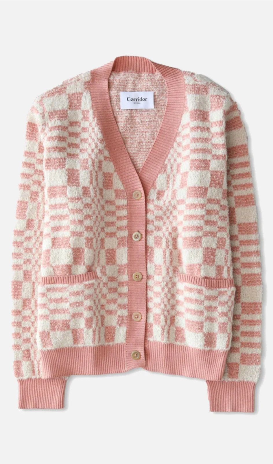 image of Corridor Optic Alpaca Cardigan - Pink, Men's (Size XL)