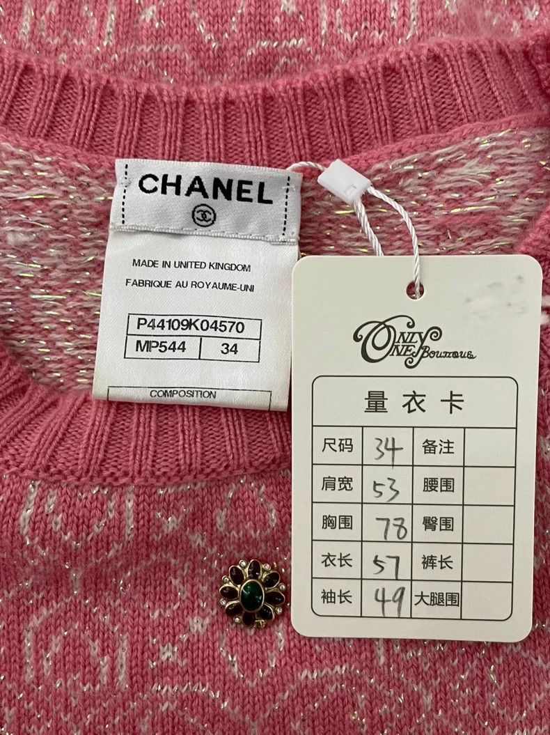 Chanel Chanel Pink gem buckle cashmere sweater Size XXS / US 00 / IT 34 - 5 Thumbnail