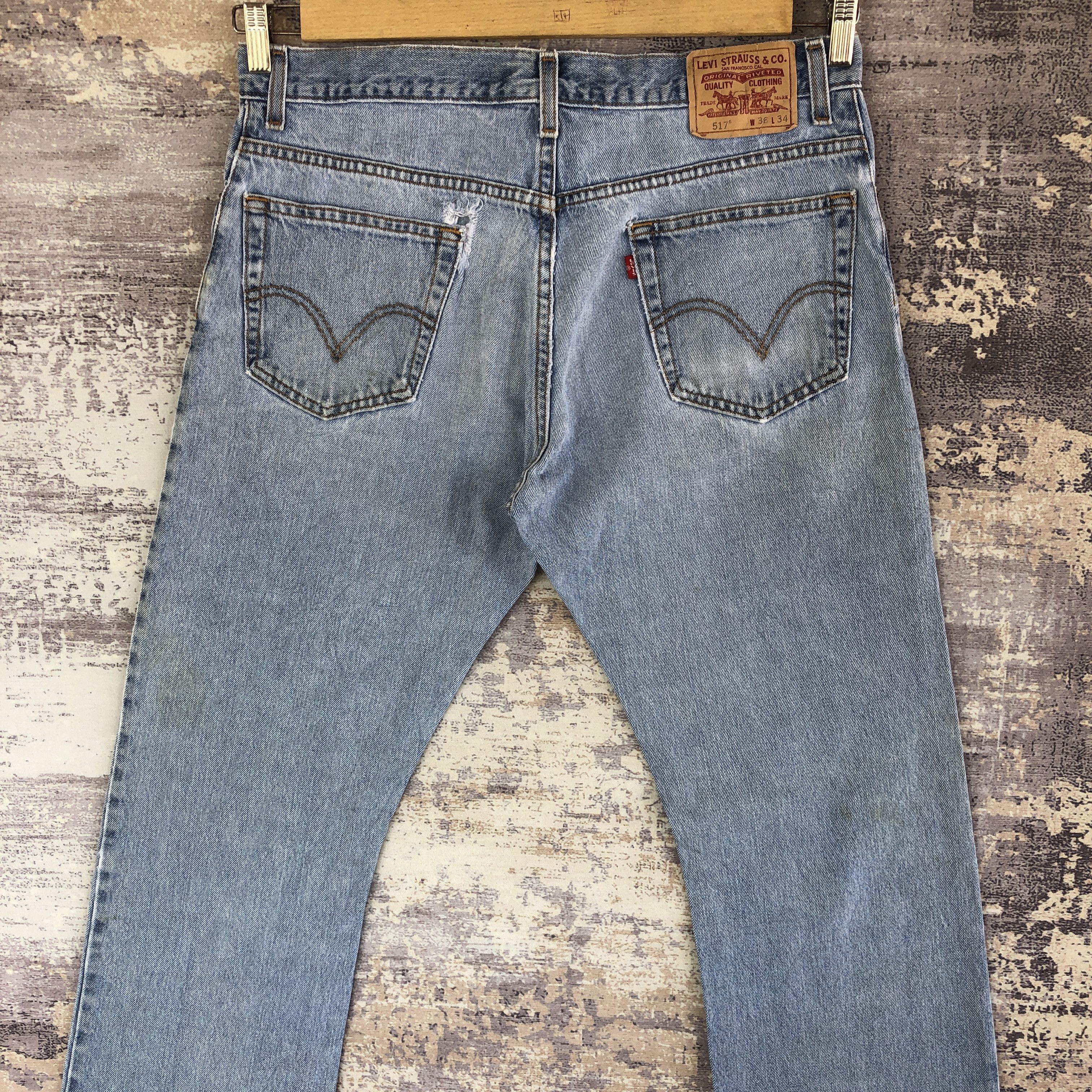 Levi's Vintage Levis 517 Boot Cut Faded Jeans Levi's Flare Denim Size US 34 / EU 50 - 4 Thumbnail