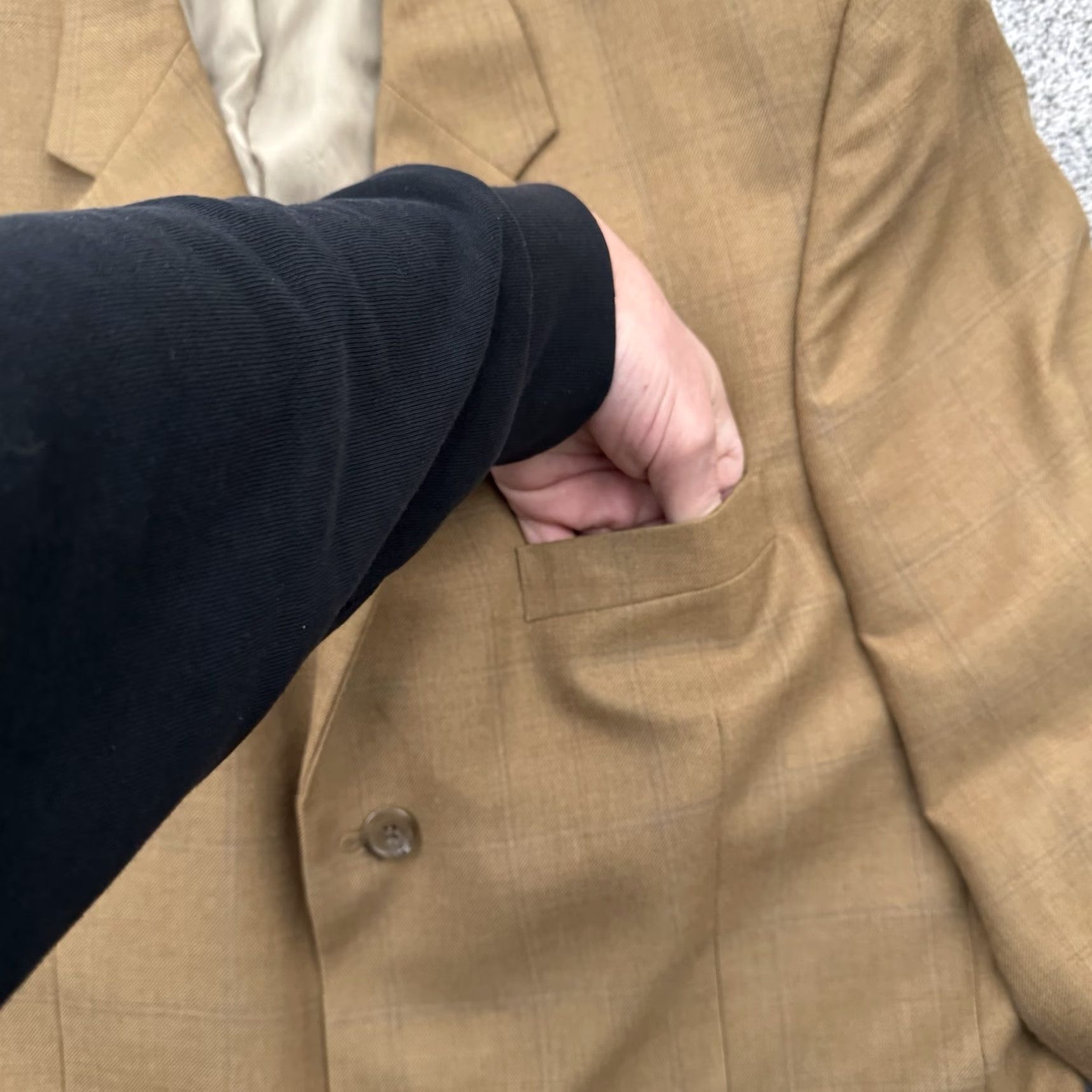 Vintage VINTAGE Axcess Suit Coat Mens 44L Blazer Single-Breasted Notch 3-Button 42 Chest Brown Formal Size 44R - 4 Thumbnail
