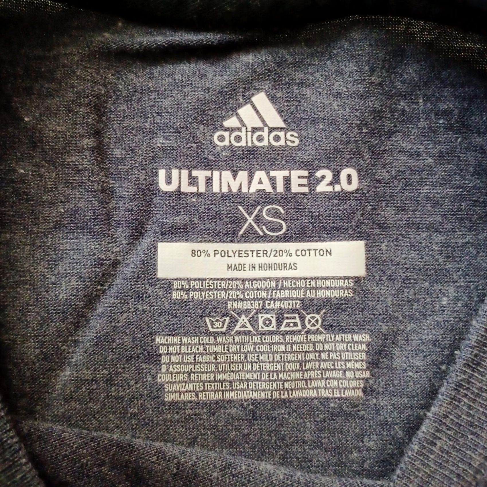 Adidas Adidas Womens T Shirt XS Gray Heather Charcoal Striped Ultimate 2.0 Short Sleeve Crew Neck Pullover Activewear Casual Travel Womens XS Gray Size XS / US 0-2 / IT 36-38 - 2 Thumbnail