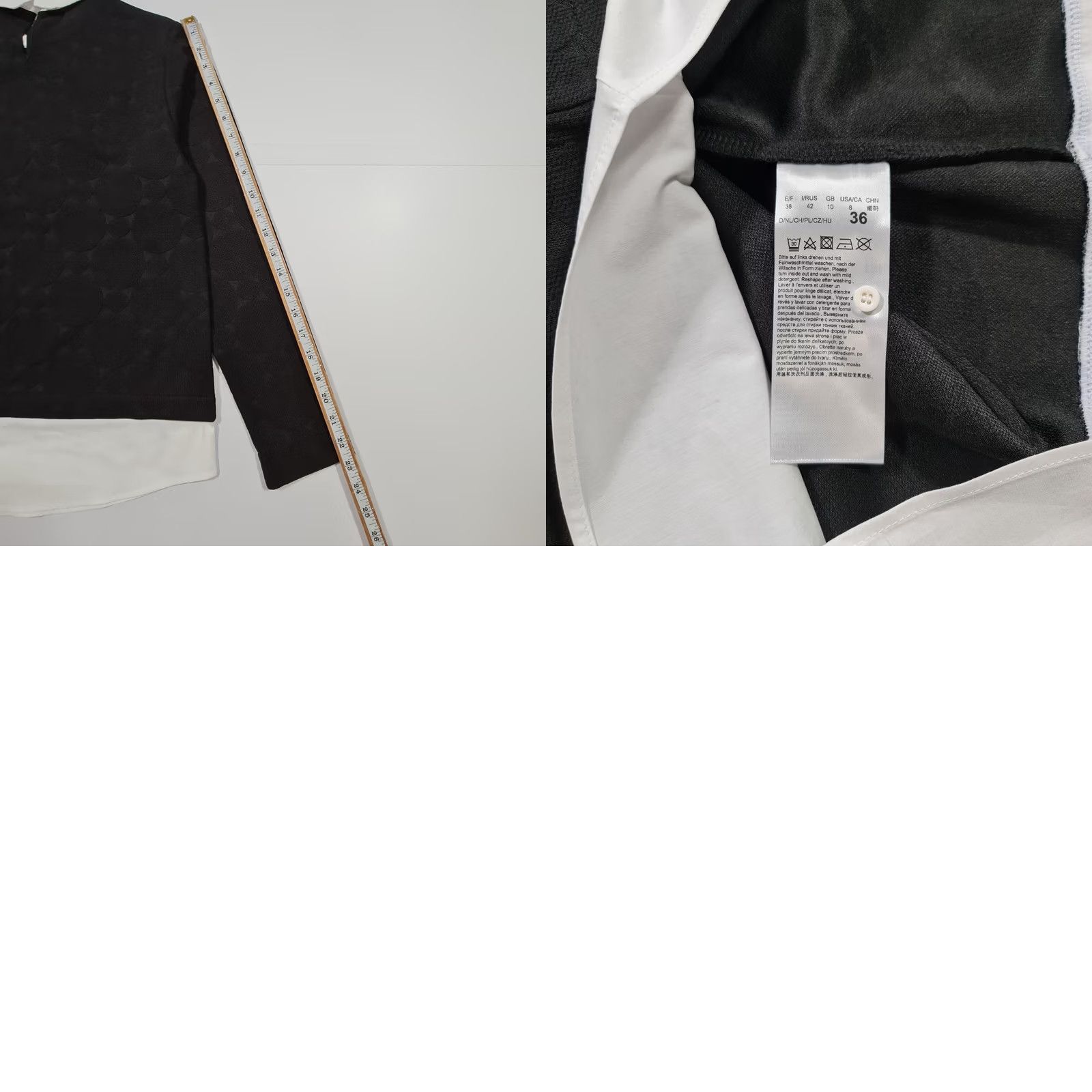 CO Betty & Co Womens Pullover Jumper Black 10 UK Collared Long Sleeve Button Jersey Top Size L / US 10 / IT 46 - 8 Thumbnail