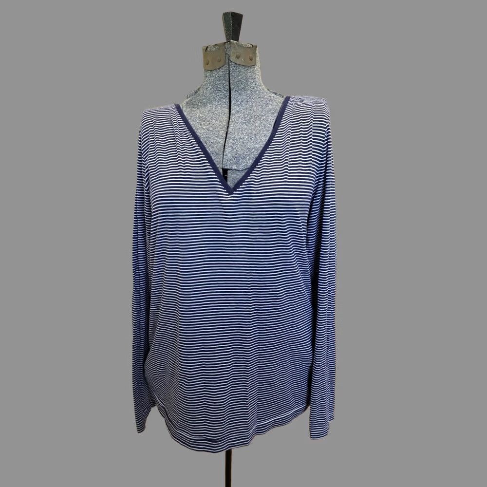 Gap GAP Body Pure Body Nightgown Sleep Shirt Striped XL Navy Blue & White Womens Sleep Shirt Size XL / US 12-14 / IT 48-50 - 1 Thumbnail