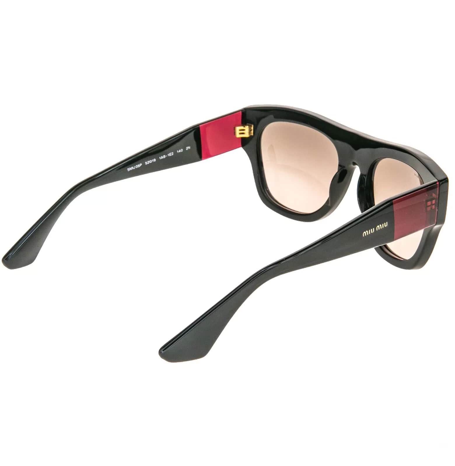 Miu Miu MIU MIU ECLAT 05P Chunky Bold Sunglasses MU05PS Black Size ONE SIZE - 7 Thumbnail
